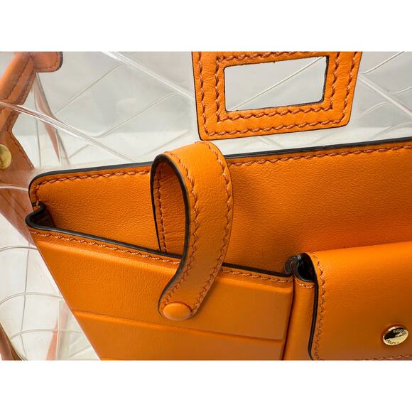 Fendi Peekaboo Defender PVC Clutch Bag Orange - Small - Picture 12 of 16
